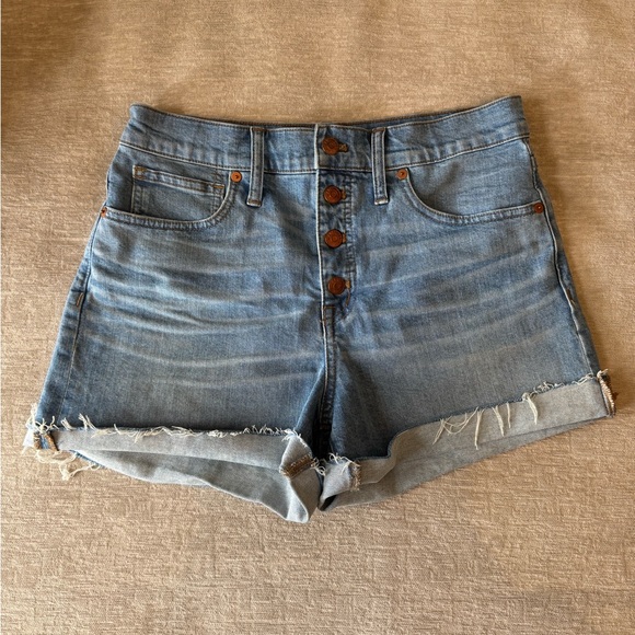 Madewell 26 High Rise Button Front Denim Jean Shorts - Picture 2 of 8